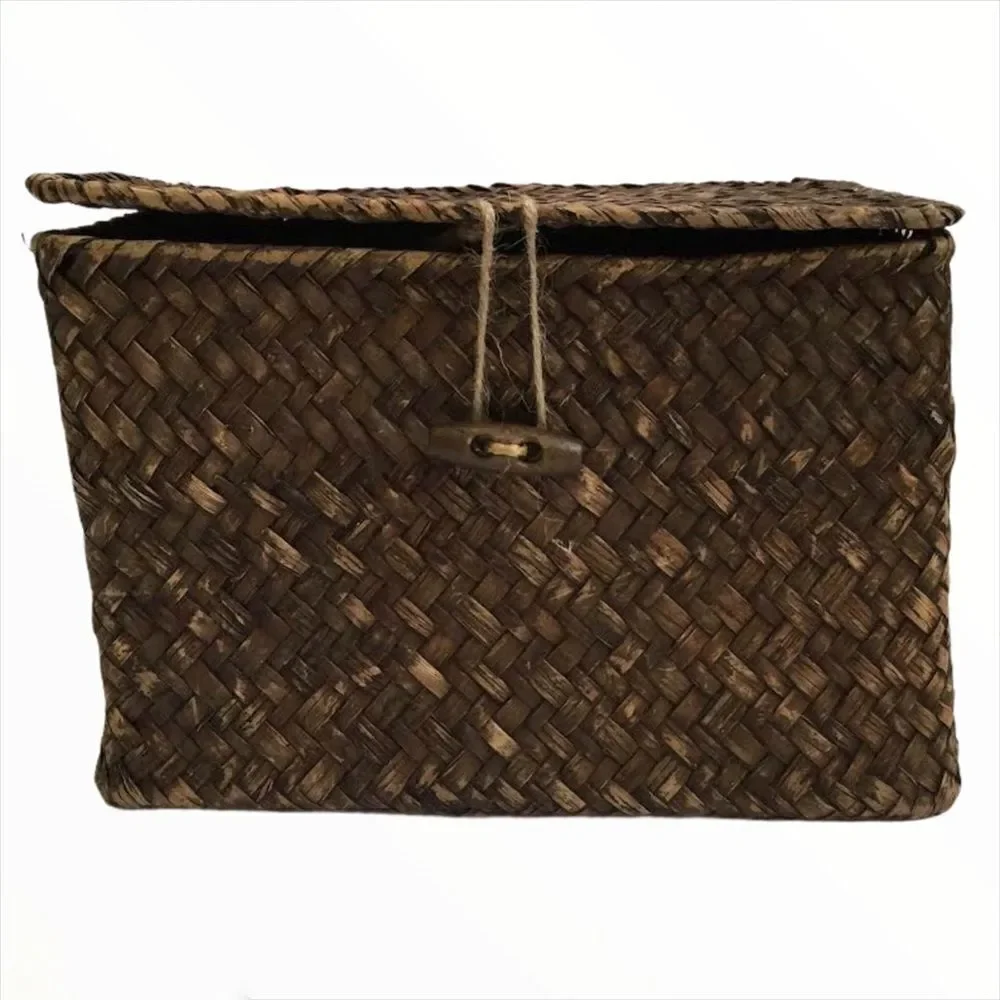Boho Brown Rattan Box